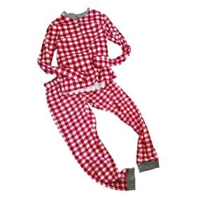 The Honest Company red checkered organic cotton two piece pajama set